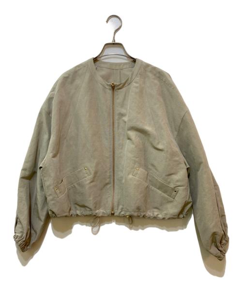 Noble（ノーブル）Noble (ノーブル) ネン ダンガリーワッシャー クルーネック ブルゾン　22011240501020 ベージュ サイズ:不明(実寸をご参照下さい)の古着・服飾アイテム