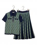 TORY BURCHトリーバーチ）の古着「セットアップニットポロシャツ」｜ネイビー