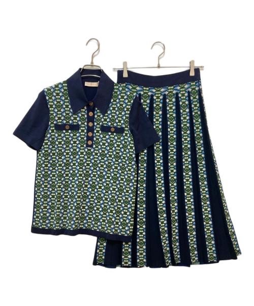 TORY BURCH（トリーバーチ）TORY BURCH (トリーバーチ) セットアップニットポロシャツ ネイビー サイズ:XSの古着・服飾アイテム