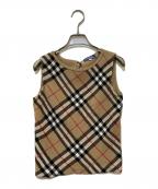 BURBERRY BLUE LABELバーバリーロンドンブルーレーベル）の古着「ノバチェックノースリーブニット」｜ベージュ