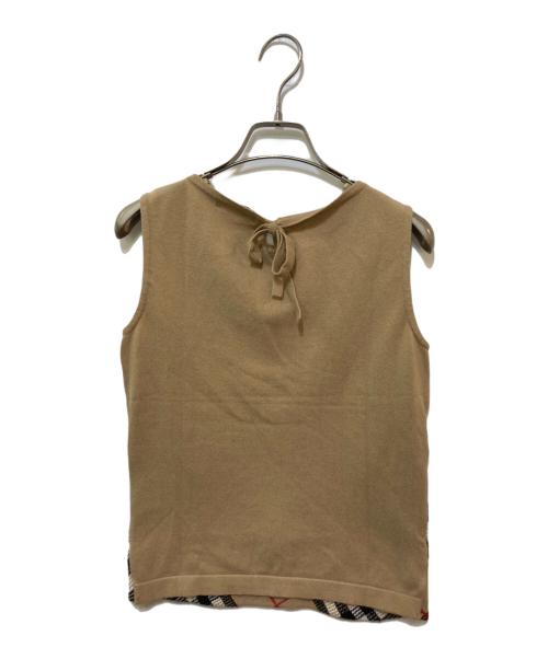 BURBERRY BLUE LABEL（バーバリー ブルー レーベル）BURBERRY BLUE LABEL (バーバリーロンドンブルーレーベル) ノバチェックノースリーブニット ベージュ サイズ:Mの古着・服飾アイテム