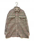 Ameriアメリ）の古着「UND CHECK WOOL OVER SHIRT」｜ピンク×グリーン