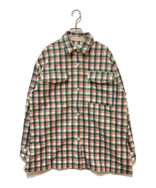 Ameri（アメリ）Ameri (アメリ) UND CHECK WOOL OVER SHIRT ピンク×グリーン サイズ:FREEの古着・服飾アイテム