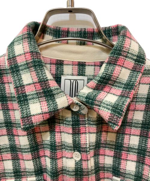 Ameri（アメリ）Ameri (アメリ) UND CHECK WOOL OVER SHIRT ピンク×グリーン サイズ:FREEの古着・服飾アイテム