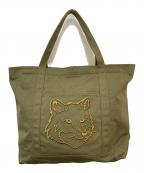 maison kitsuneメゾンキツネ）の古着「フォックスヘッド トート」｜オリーブ