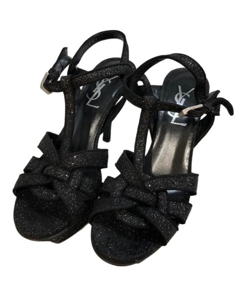 Yves Saint Laurent（イヴサンローラン）Yves Saint Laurent (イヴサンローラン) tribute サンダル ブラック サイズ:341/2の古着・服飾アイテム