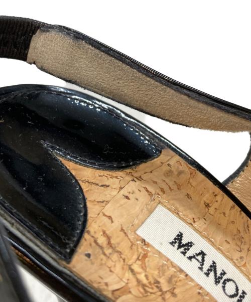 Manolo Blahnik（マノロブラニク）Manolo Blahnik (マノロブラニク) エナメルパンプス ブラック サイズ:34 1/2の古着・服飾アイテム