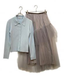 Snidel（スナイデル）の古着「ポロニットセットチュールスカート　SWNO245069」｜グレー