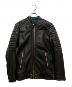 DIESELディーゼル）の古着「ラムレザーシングルライダースジャケット」｜ブラック