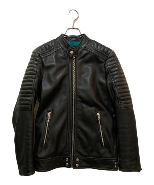 DIESEL（ディーゼル）DIESEL (ディーゼル) ラムレザーシングルライダースジャケット ブラック サイズ:Ｓの古着・服飾アイテム