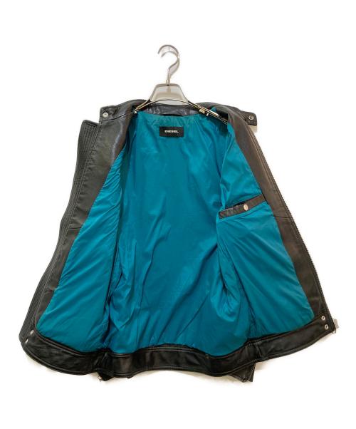 DIESEL（ディーゼル）DIESEL (ディーゼル) ラムレザーシングルライダースジャケット ブラック サイズ:Ｓの古着・服飾アイテム