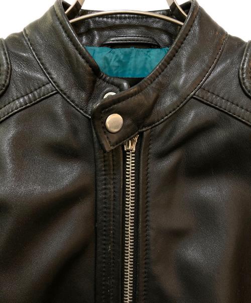 DIESEL（ディーゼル）DIESEL (ディーゼル) ラムレザーシングルライダースジャケット ブラック サイズ:Ｓの古着・服飾アイテム