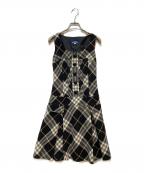 BURBERRY BLUE LABELバーバリーロンドンブルーレーベル）の古着「ノバチェックワンピース」｜ブラック