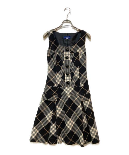 BURBERRY BLUE LABEL（バーバリーロンドンブルーレーベル）BURBERRY BLUE LABEL (バーバリーロンドンブルーレーベル) ノバチェックワンピース ブラック サイズ:36の古着・服飾アイテム