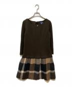 BURBERRY BLUE LABELバーバリーロンドンブルーレーベル）の古着「ノバチェック切替ワンピース」｜ブラウン
