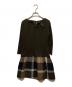 BURBERRY BLUE LABEL (バーバリーロンドンブルーレーベル) ノバチェック切替ワンピース ブラウン サイズ:36：6000円