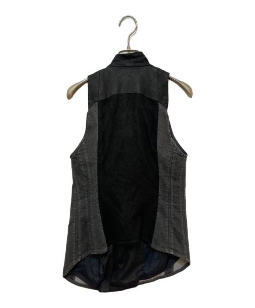HELMUT LANG（ヘルムートラング）HELMUT LANG (ヘルムートラング) ブラックデニムレザー切替ベスト ブラック サイズ:Pの古着・服飾アイテム