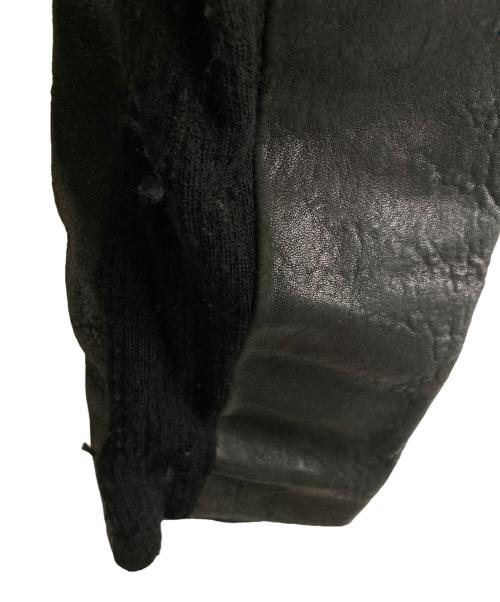 HELMUT LANG（ヘルムートラング）HELMUT LANG (ヘルムートラング) ラビットファーラムレザーウール切替ライダースジャケット ブラック サイズ:Pの古着・服飾アイテム