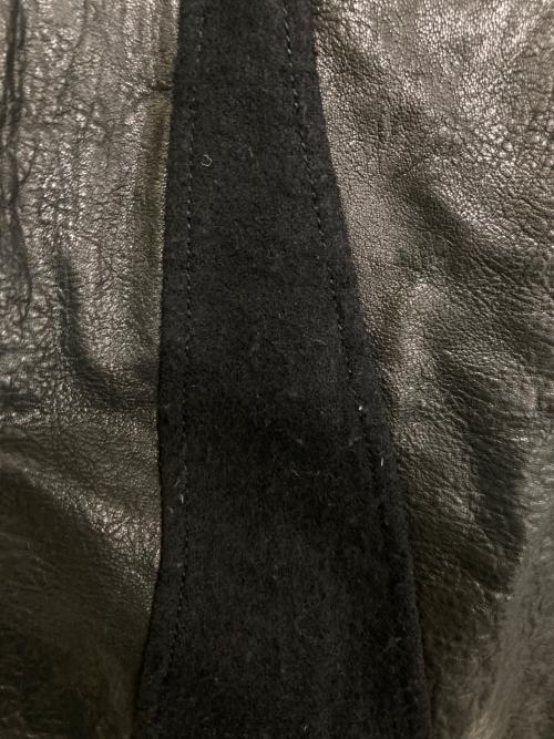 HELMUT LANG（ヘルムートラング）HELMUT LANG (ヘルムートラング) ラビットファーラムレザーウール切替ライダースジャケット ブラック サイズ:Pの古着・服飾アイテム