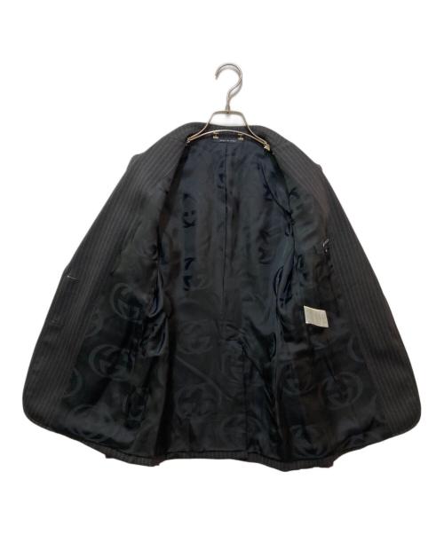 GUCCI（グッチ）GUCCI (グッチ) 2Bウールストライプジャケットセットアップ　ジャケット/145558 パンツ/146109 ブラック サイズ:38の古着・服飾アイテム