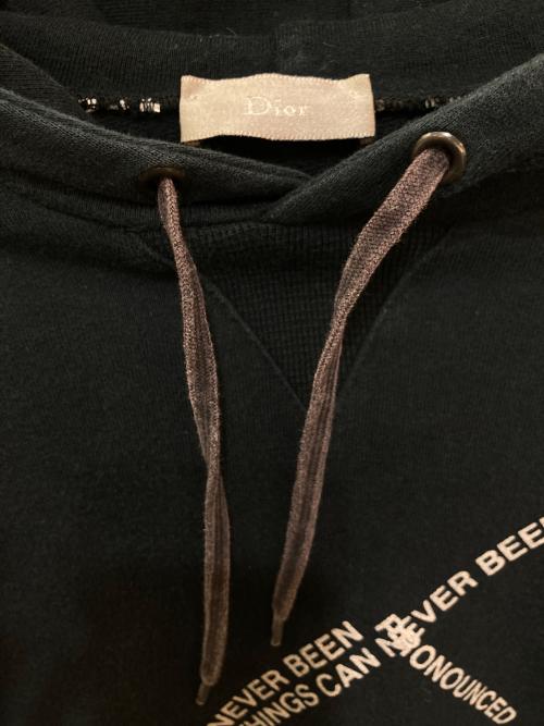 DIOR HOMME（ディオール オム）DIOR HOMME (ディオール オム) message print sweat parka　6BH3054309 ブラック サイズ:サイズ表記なしの古着・服飾アイテム