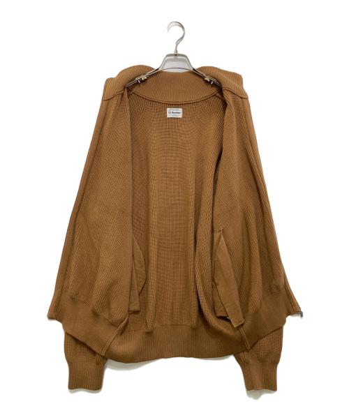 Yonetomi（ヨネトミ）Yonetomi (ヨネトミ) JOURNAL STANDARD (ジャーナルスタンダード) 別注 EX FINE WOOL RIB KNIT BLOUSON ブラウン サイズ:4の古着・服飾アイテム