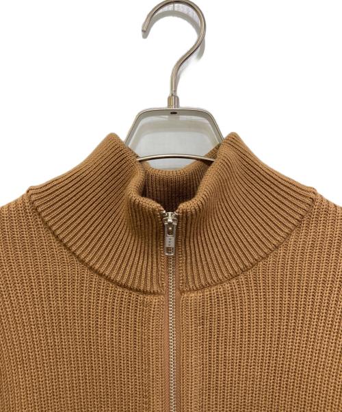 Yonetomi（ヨネトミ）Yonetomi (ヨネトミ) JOURNAL STANDARD (ジャーナルスタンダード) 別注 EX FINE WOOL RIB KNIT BLOUSON ブラウン サイズ:4の古着・服飾アイテム