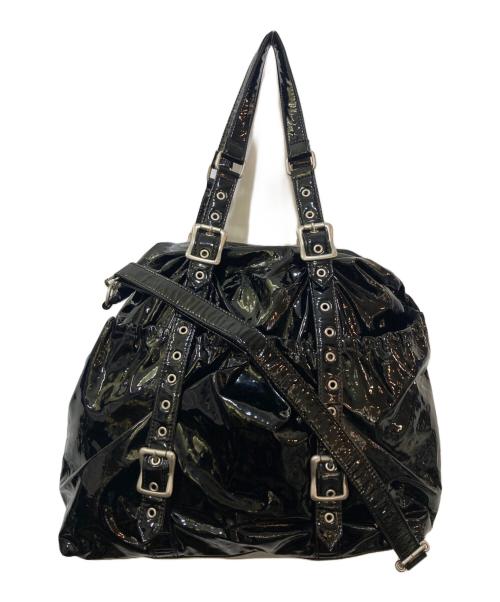 JUNYA WATANABE COMME des GARCONS（ジュンヤワタナベ コムデギャルソン）JUNYA WATANABE COMME des GARCONS ((ジュンヤワタナベ コムデギャルソン) エナメルハンドバッグ　JE-K205 ブラックの古着・服飾アイテム