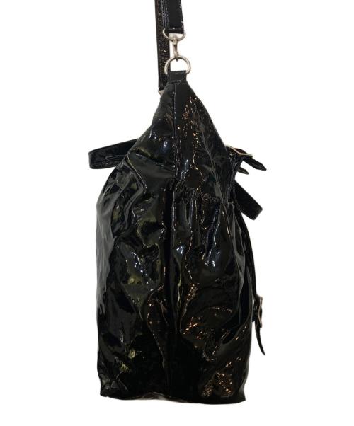 JUNYA WATANABE COMME des GARCONS（ジュンヤワタナベ コムデギャルソン）JUNYA WATANABE COMME des GARCONS ((ジュンヤワタナベ コムデギャルソン) エナメルハンドバッグ　JE-K205 ブラックの古着・服飾アイテム