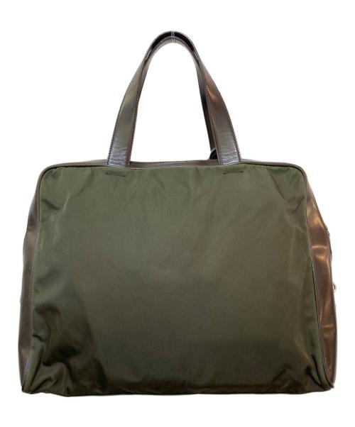 PRADA（プラダ）PRADA (プラダ) ロゴプレートナイロントートバッグ オリーブの古着・服飾アイテム