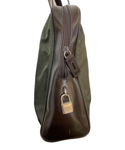 PRADA（プラダ）PRADA (プラダ) ロゴプレートナイロントートバッグ オリーブの古着・服飾アイテム