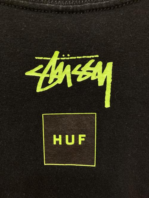 stussy（ステューシー）stussy (ステューシー) HUF (ハフ) 00's コラボロゴTシャツ ブラック サイズ:Lの古着・服飾アイテム