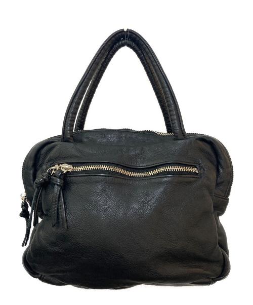 Y's（ワイズ）Y's (ワイズ) レザーハンドバッグ ブラックの古着・服飾アイテム