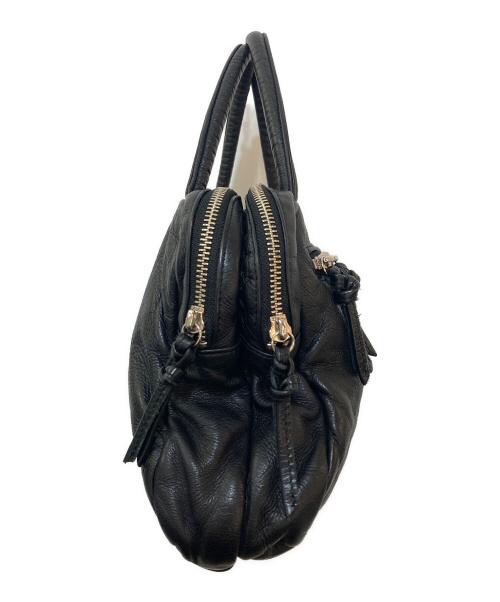 Y's（ワイズ）Y's (ワイズ) レザーハンドバッグ ブラックの古着・服飾アイテム