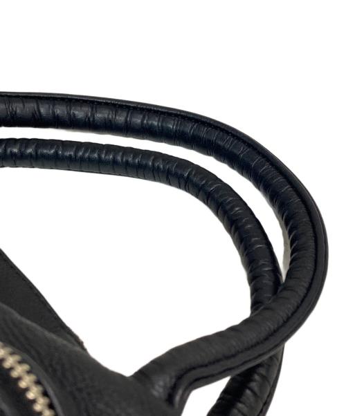 Y's（ワイズ）Y's (ワイズ) レザーハンドバッグ ブラックの古着・服飾アイテム