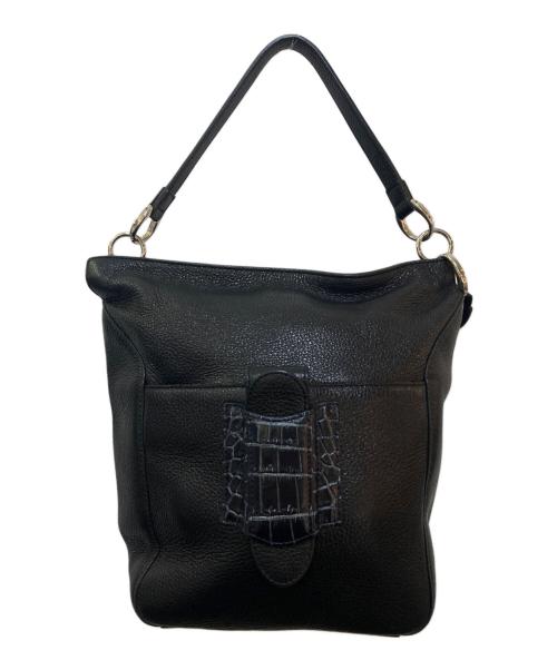 BEAUGRAND（ボーグラン）BEAUGRAND (ボーグラン) レザーワンショルダーバッグ ブラックの古着・服飾アイテム