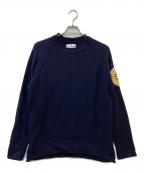 STONE ISLANDストーンアイランド）の古着「アーム コンパスロゴ刺繍 クルーネックセーター　7715534A4」｜ネイビー