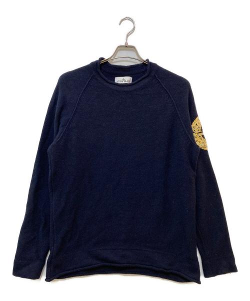 STONE ISLAND（ストーンアイランド）STONE ISLAND (ストーンアイランド) アーム コンパスロゴ刺繍 クルーネックセーター　7715534A4 ネイビー サイズ:Lの古着・服飾アイテム
