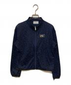 Jun&Ropeジュンアンドロペ）の古着「アニマル柄JQ UVライト ブルゾン ジャケット」｜ネイビー