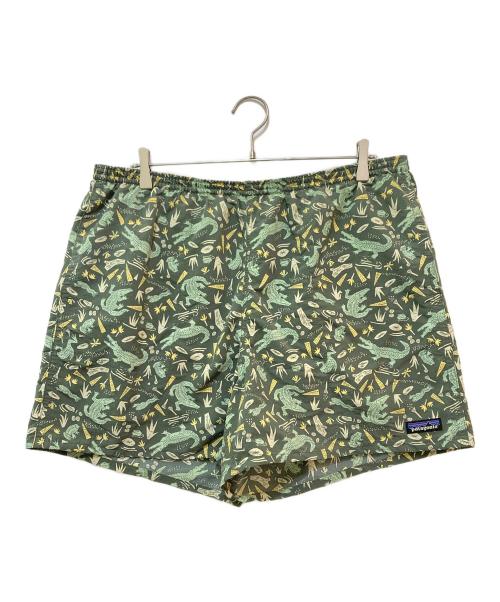 Patagonia（パタゴニア）Patagonia (パタゴニア) Baggies Short-5inch Alligators and Bullfrogs: Kale Green　57021 グリーン サイズ:XLの古着・服飾アイテム
