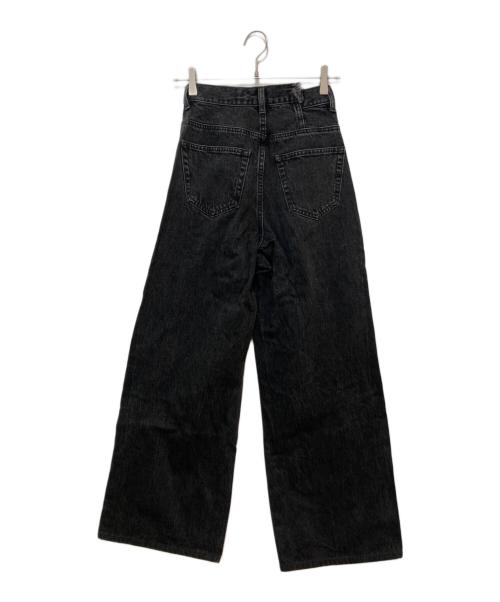 moussy（マウジー）moussy (マウジー) CROSS WAIST WIDE STRAIGHT ブラックの古着・服飾アイテム