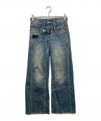 SLYスライ）の古着「DOUBLE BELT WIDE FLARE PT-C」｜インディゴ