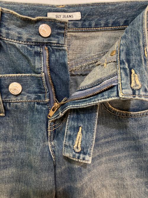 SLY（スライ）SLY (スライ) DOUBLE BELT WIDE FLARE PT-C インディゴの古着・服飾アイテム