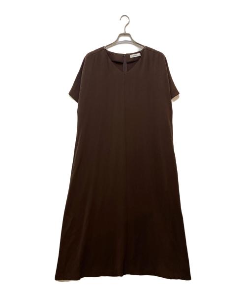 ebure（エブール）ebure (エブール) アセテートクロスワンピース ブラウン サイズ:38の古着・服飾アイテム