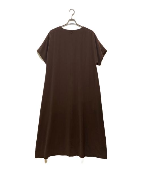 ebure（エブール）ebure (エブール) アセテートクロスワンピース ブラウン サイズ:38の古着・服飾アイテム