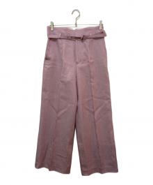 ebure（エブール）の古着「ヘビーツイル リネンワイドパンツ」｜ピンク