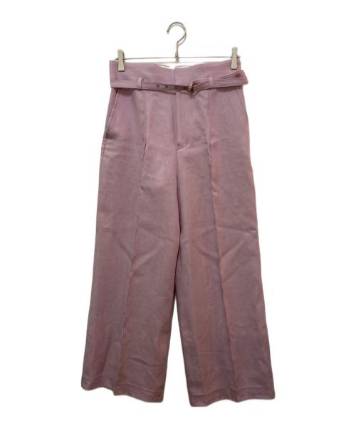 ebure（エブール）ebure (エブール) ヘビーツイル リネンワイドパンツ ピンク サイズ:38の古着・服飾アイテム