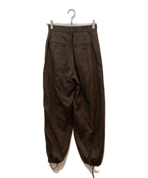 ETRE TOKYO（エトレトウキョウ）ETRE TOKYO (エトレトウキョウ) ドロストヘムリネンワイドパンツ ブラウン サイズ:Sの古着・服飾アイテム