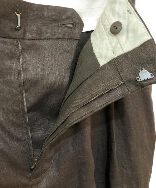 ETRE TOKYO（エトレトウキョウ）ETRE TOKYO (エトレトウキョウ) ドロストヘムリネンワイドパンツ ブラウン サイズ:Sの古着・服飾アイテム