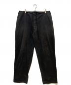 COMOLIコモリ）の古着「コットンツイル ドローストリングパンツ　L03-03004」｜ブラック